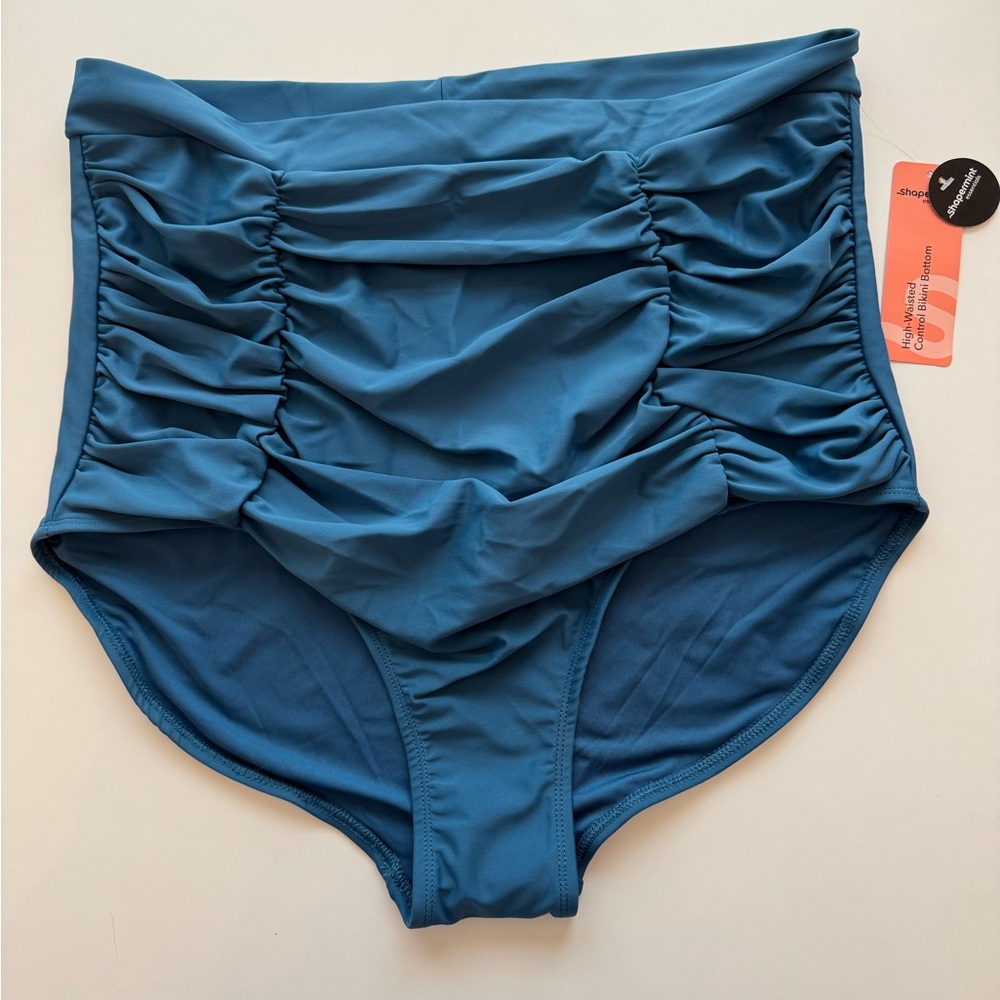 Shapermint Essentials Teal High Waist Bikini Bottom